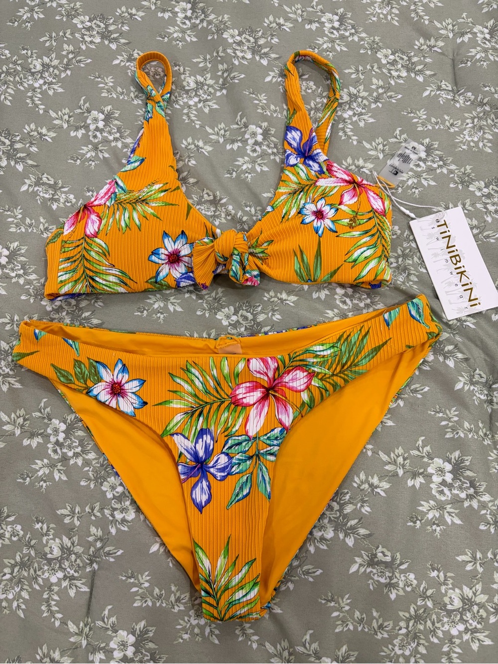 TINI Bikini Orange Floral Two-Piece Swimsuit